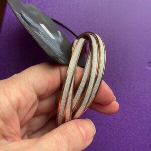 Steve Madden Rose Gold Sparkly Bangle Bracelets